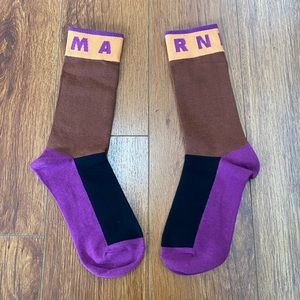 MARNI Colorblock Brown Socks
